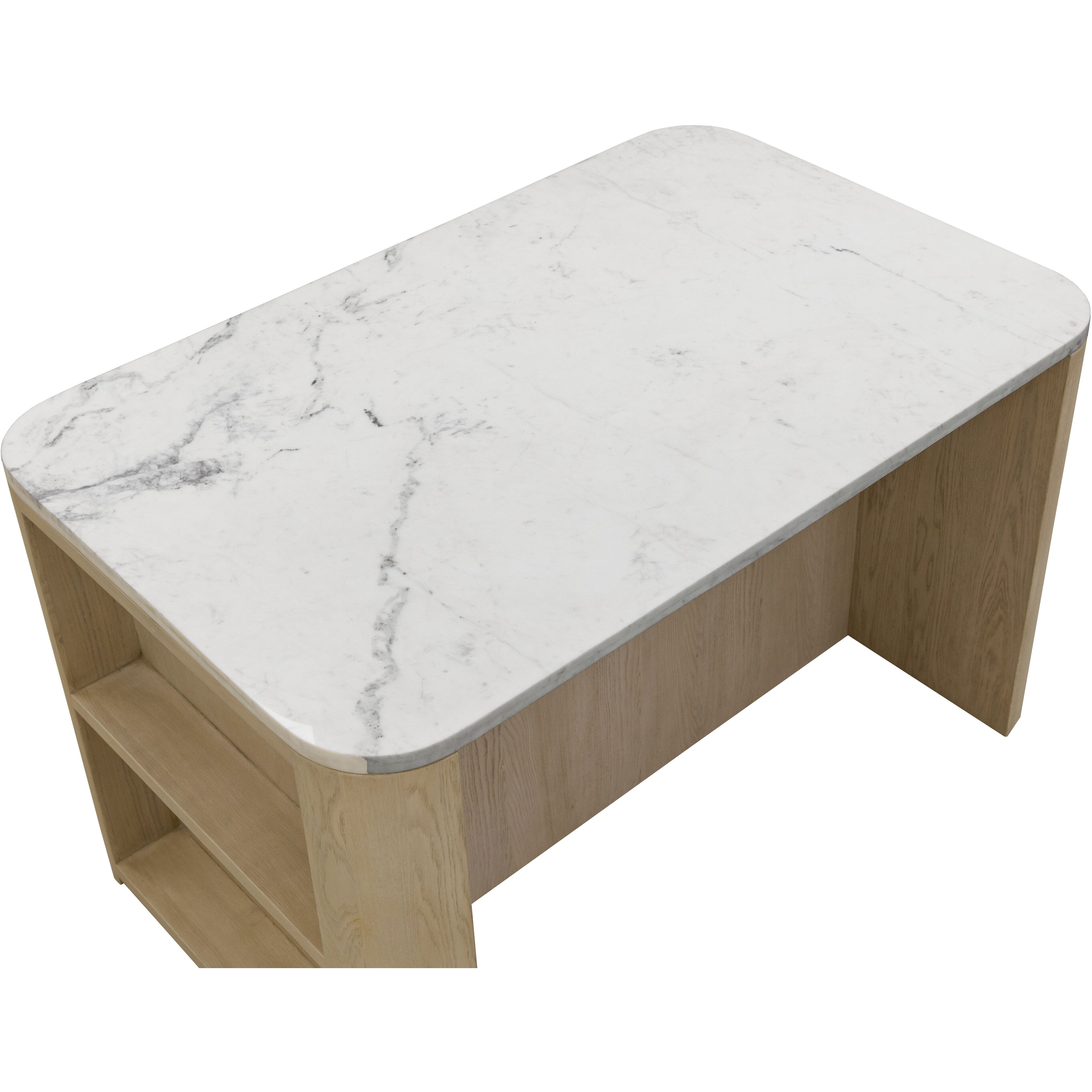 Romilly White / Light Wash Kitchen Island